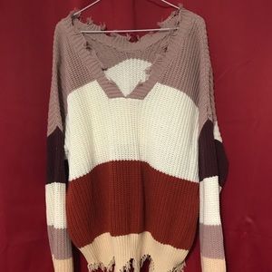 Color blocked sweater